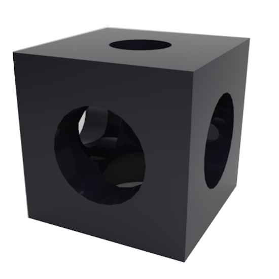 Picture of Three Way Cube Corner Connector for Aluminum Rails